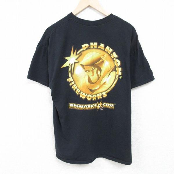 XL/古着 半袖 Tシャツ メンズ PHANTOM FIREWORKS コットン クルーネック 黒 ...