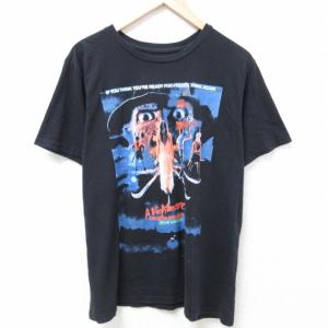 L/古着 半袖 Tシャツ メンズ 映画 エルム街の悪夢3 惨劇の館 クルーネック 黒 ブラック 24may31 中古｜古着屋RushOut