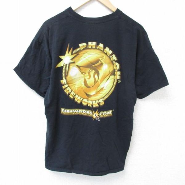 XL/古着 半袖 Tシャツ メンズ ファントム コットン クルーネック 黒 ブラック 25may16...