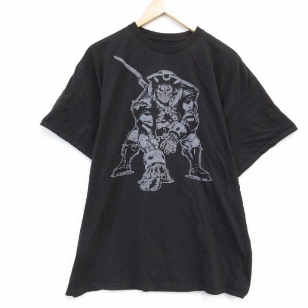 【50%OFF】XL/古着 半袖 Tシャツ メンズ スケルトン クルーネック 黒 ブラック 25au...