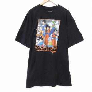 L/古着 半袖 Tシャツ メンズ アニメ ドラゴンボールZ クルーネック 黒