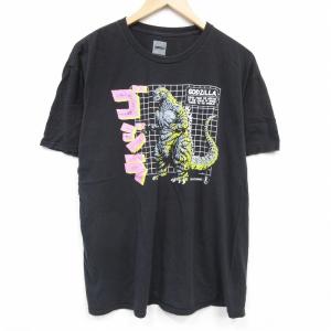 L/古着 半袖 Tシャツ メンズ アニメ ドラゴンボールZ クルーネック 黒
