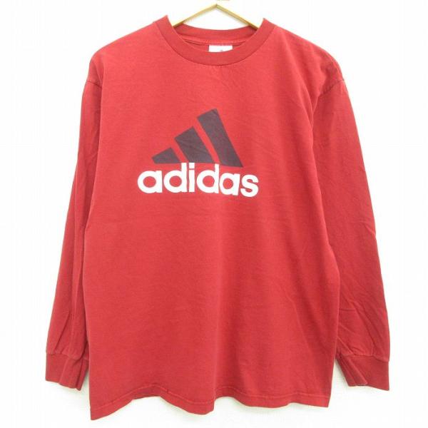 XL/古着 アディダス adidas 長袖 ビンテージ Tシャツ メンズ 90s ビッグロゴ コット...