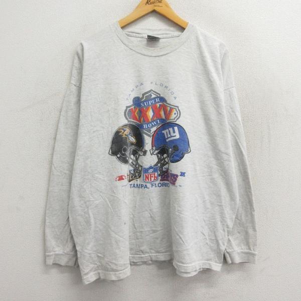 XL/古着 長袖 ビンテージ Tシャツ メンズ 00s NFL ニューヨークジャイアンツ ボルチモア...