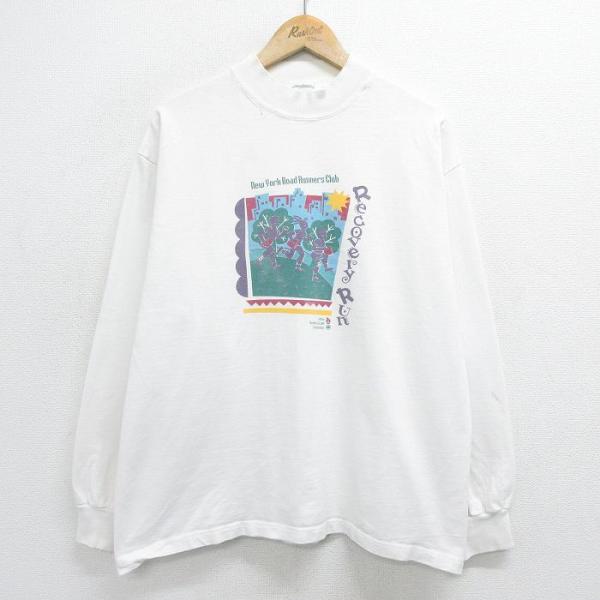 XL/古着 長袖 ビンテージ Tシャツ メンズ 90s ランニング ニューヨーク 大きいサイズ モッ...