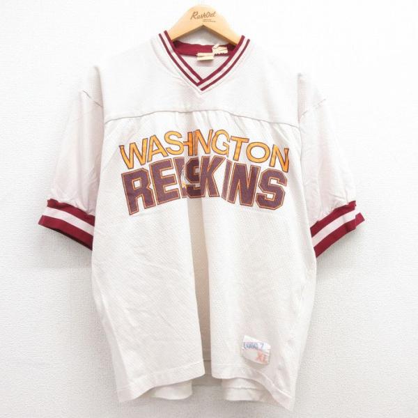 XL/古着 半袖 ビンテージ フットボール Tシャツ メンズ 80s NFL ワシントンレッドスキン...