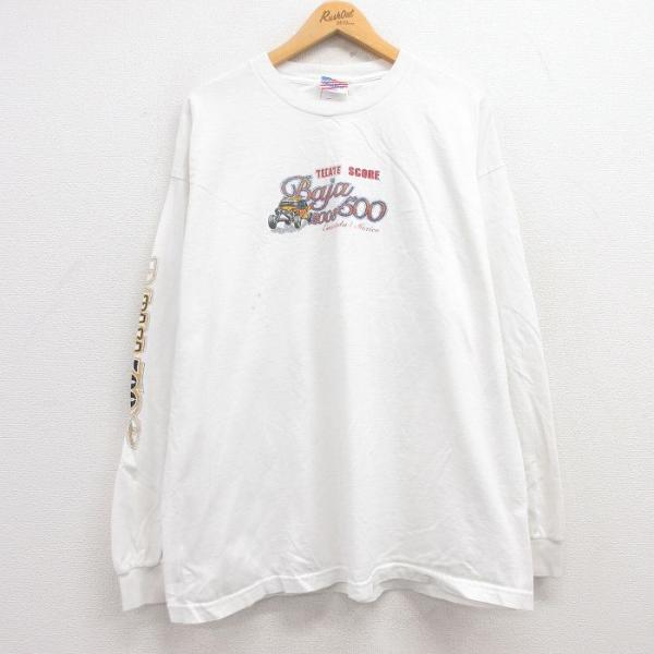 XL/古着 長袖 ビンテージ Tシャツ メンズ 00s バイク レーシングカー 大きいサイズ コット...