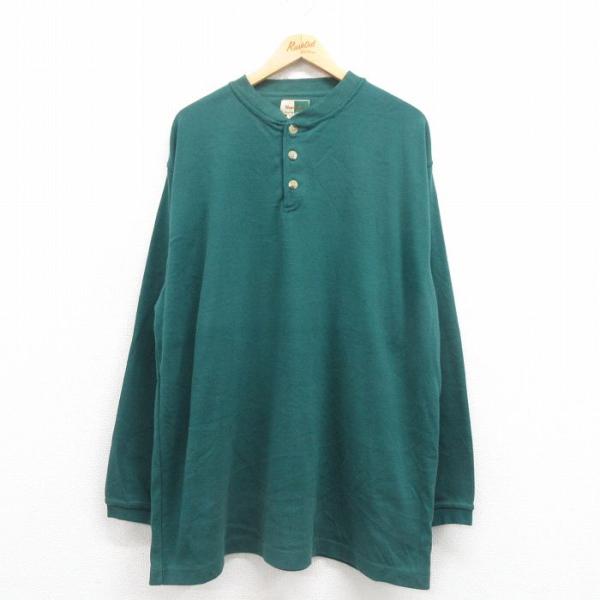 XL/古着 Wear Guard 長袖 Tシャツ メンズ 無地 大きいサイズ ロング丈 コットン ヘ...