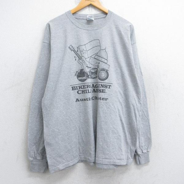 【50%OFF】XL/古着 長袖 ビンテージ Tシャツ メンズ 00s バイク ギター 大きいサイズ...