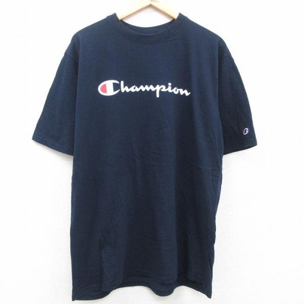 L/古着 チャンピオン champion 半袖 ブランド Tシャツ メンズ ビッグロゴ コットン ク...