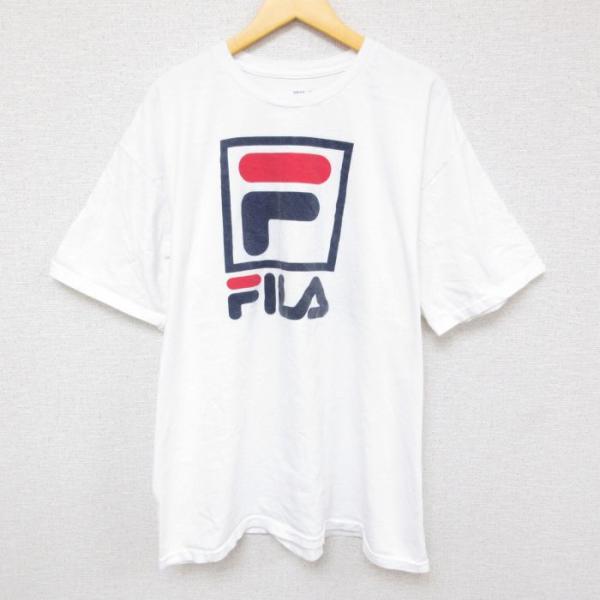 XL/古着 フィラ FILA 半袖 ブランド Tシャツ メンズ ビッグロゴ コットン クルーネック ...