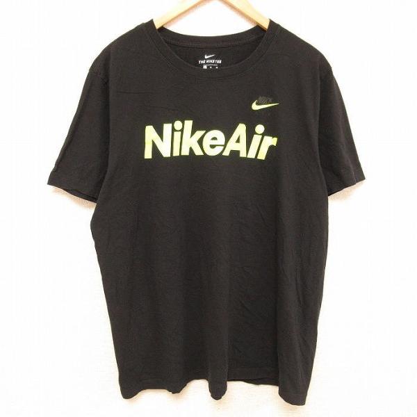 XL/古着 ナイキ NIKE 半袖 Tシャツ メンズ ビッグロゴ AIR コットン クルーネック 黒...