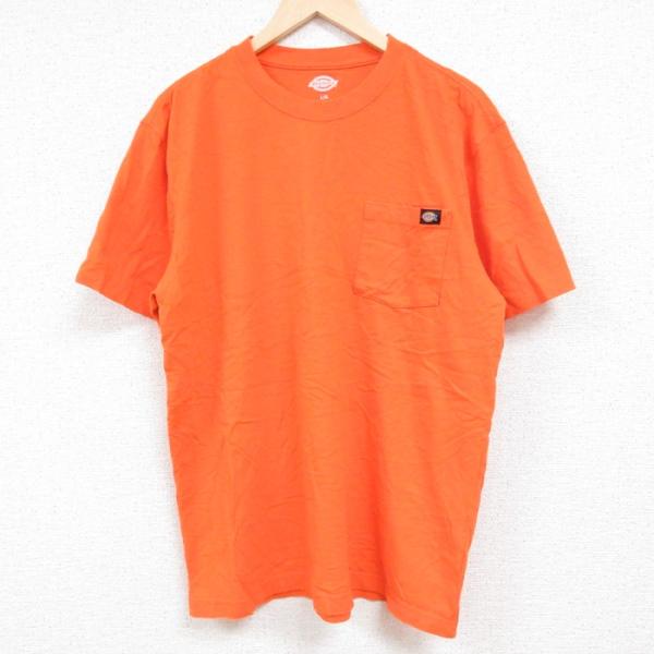 XL/古着 ディッキーズ Dickies 半袖 Tシャツ メンズ 無地 胸ポケット付き コットン ク...