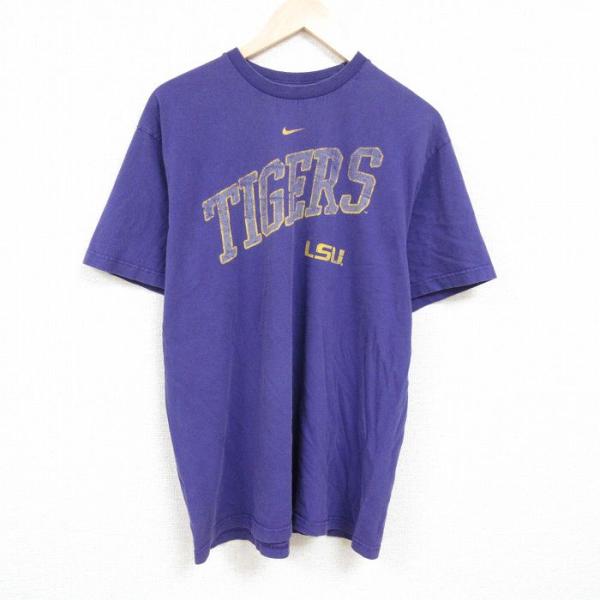 XL/古着 ナイキ NIKE 半袖 ブランド Tシャツ メンズ LSU ルイジアナ 大きいサイズ コ...