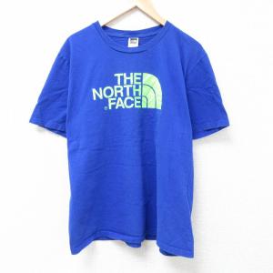 XL/古着 ノースフェイス THE NORTH FACE 半袖 ブランド Tシャツ メンズ ビッグロゴ 大きいサイズ コットン クルーネック 青 ブルー 24may21｜古着屋RushOut