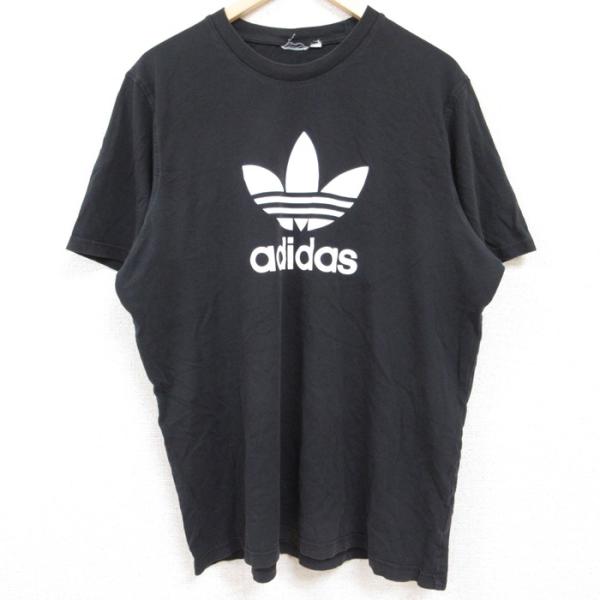 XL/古着 アディダス adidas 半袖 ブランド Tシャツ メンズ ビッグロゴ リーフ トレフォ...