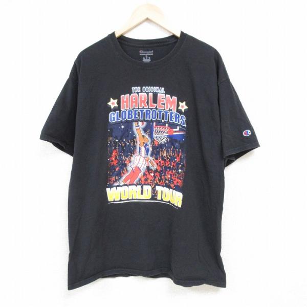 XL/古着 チャンピオン 半袖 ブランド Tシャツ メンズ ハーレムグローブトロッターズ バスケット...