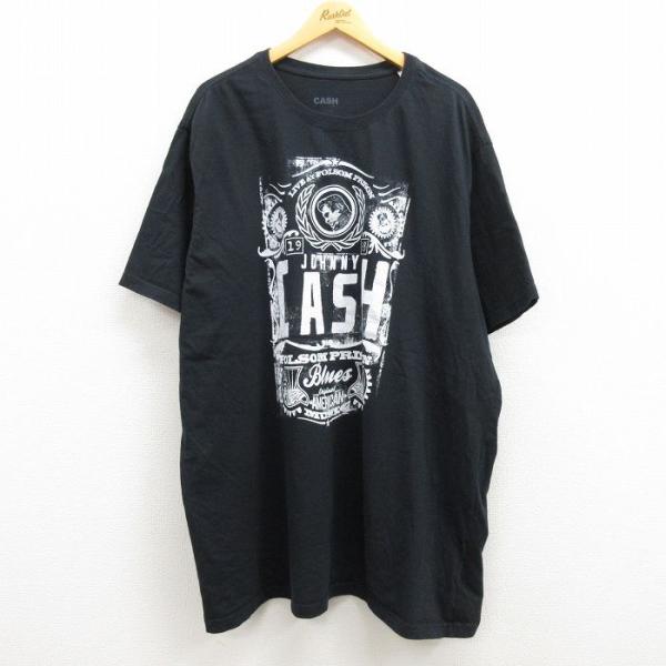 XL/古着 半袖 ロック バンド Tシャツ メンズ ジョニーキャッシュ 大きいサイズ ロング丈 クル...