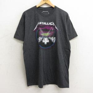 XL/古着 半袖 ロック バンド Tシャツ メンズ メタリカ クルーネック 濃グレー 霜降り 24may18 中古｜古着屋RushOut