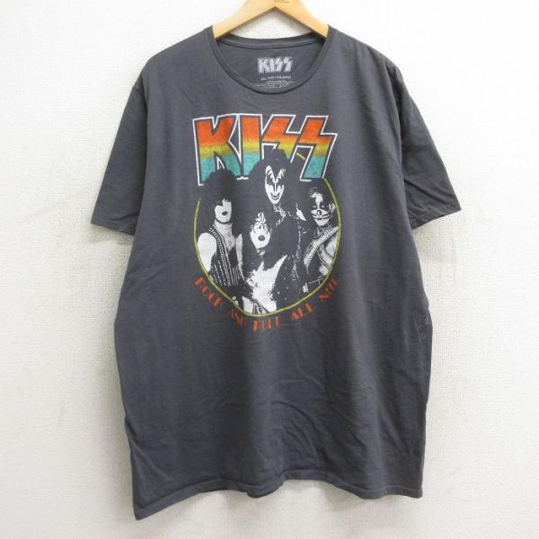 XL/古着 半袖 ロック バンド Tシャツ メンズ キッス KISS 大きいサイズ コットン クルー...