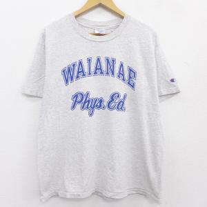 XL/古着 チャンピオン champion 半袖 ビンテージ Tシャツ メンズ 90s WAIANAE クルーネック グレー 霜降り 21jun07 中古