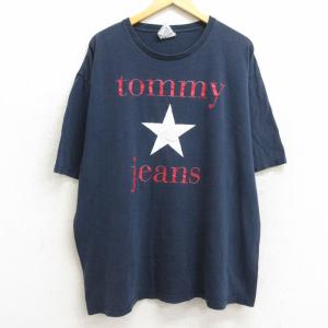 XL/古着 トミーヒルフィガー 半袖 ビンテージ ブランド Tシャツ メンズ 90s トミージーンズ...