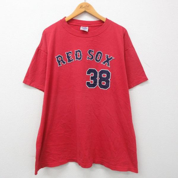 XL/古着 マジェスティック 半袖 ビンテージ Tシャツ メンズ 00s MLB ボストンレッドソッ...