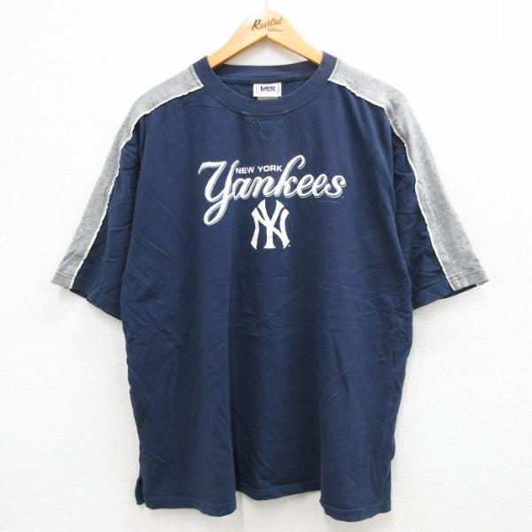 XL/古着 リー Lee 半袖 ビンテージ Tシャツ メンズ 00s MLB ニューヨークヤンキース...