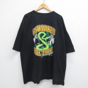 XL/古着 半袖 ビンテージ Tシャツ メンズ 00s 蛇 GAS WORKERS 大きいサイズ コ...