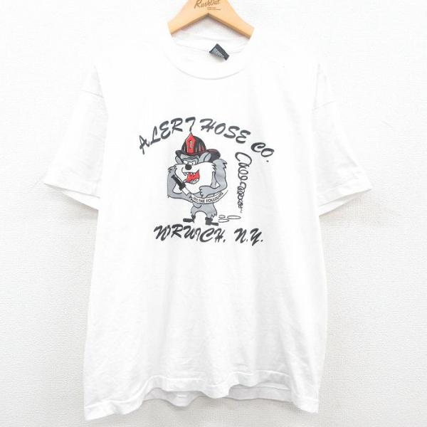 XL/古着 半袖 ビンテージ Tシャツ メンズ 90s 動物 大きいサイズ クルーネック 白 ホワイ...