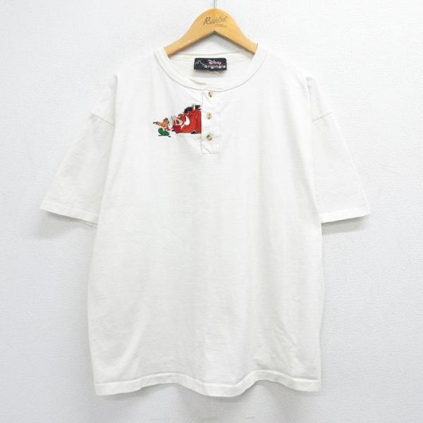 XL/古着 半袖 ビンテージ Tシャツ メンズ 90s ディズニー ライオンキング プンバァ ティモ...