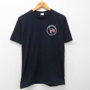 M/古着 半袖 ビンテージ Tシャツ メンズ 90s キャメロンコカコーラ 星条旗 クルーネック 紺 ネイビー 23apr11 中古｜古着屋RushOut