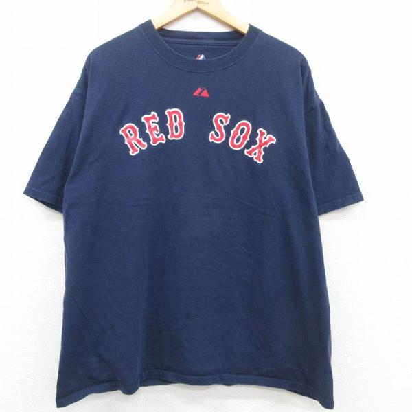 XL/古着 マジェスティック 半袖 ビンテージ Tシャツ メンズ 00s MLB ボストンレッドソッ...