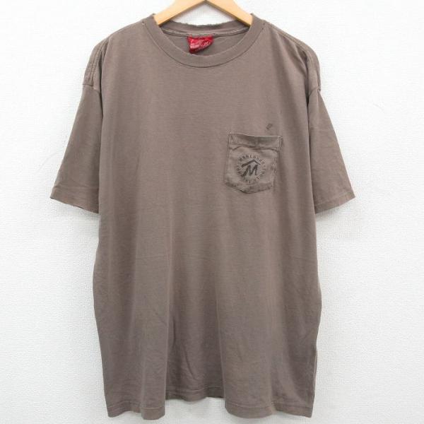 XL/古着 マルボロ 半袖 ビンテージ Tシャツ メンズ 90s 胸ポケット付き 大きいサイズ コッ...