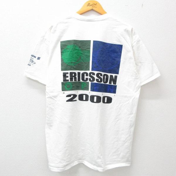 XL/古着 半袖 ビンテージ Tシャツ メンズ 00s テニスラケット エリクソン 大きいサイズ コ...