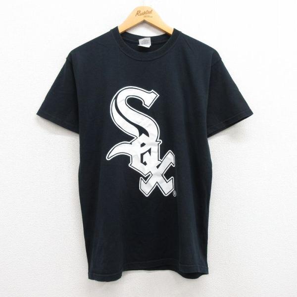 M/古着 半袖 ビンテージ Tシャツ メンズ 00s MLB シカゴホワイトソックス マークバリー ...