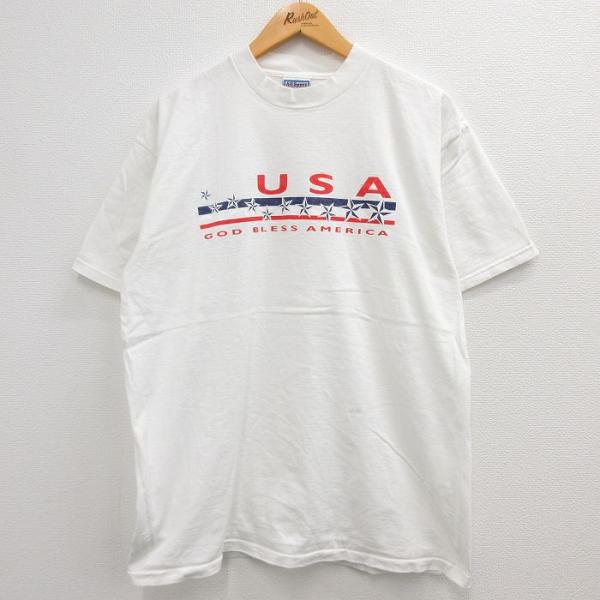 XL/古着 半袖 ビンテージ Tシャツ メンズ 90s GOD BLESS AMERICA コットン...