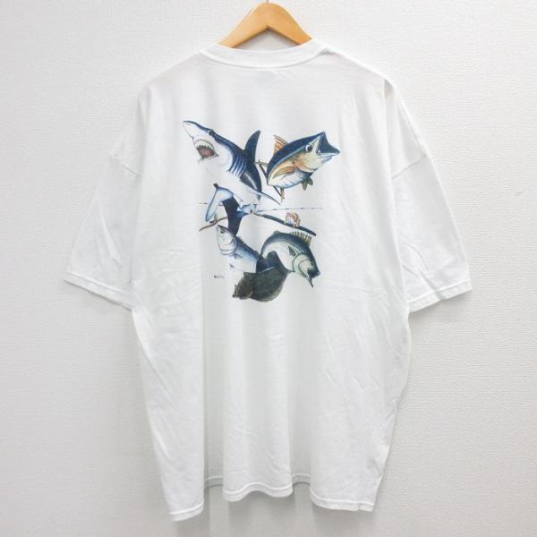 XL/古着 半袖 ビンテージ Tシャツ メンズ 00s クリスラーキン チャリティ 魚 サメ 胸ポケ...