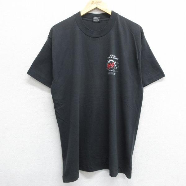 XL/古着 半袖 ビンテージ Tシャツ メンズ 90s BAD ボウリング クルーネック 黒 ブラッ...