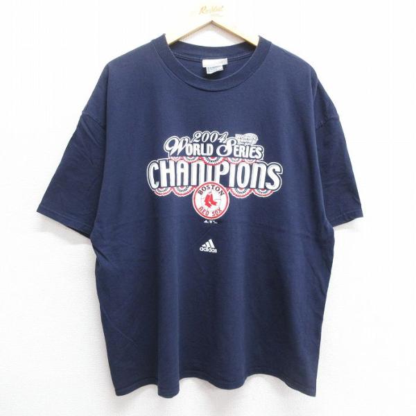 XL/古着 アディダス 半袖 ビンテージ Tシャツ メンズ 00s ワンポイントロゴ MLB ボスト...