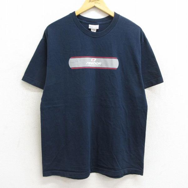 L/古着 リーボック 半袖 ビンテージ Tシャツ メンズ 00s ビッグロゴ コットン クルーネック...