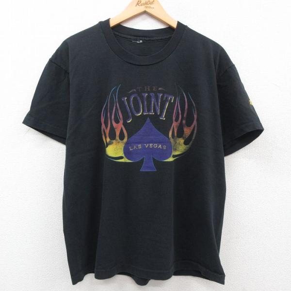 L/古着 半袖 ビンテージ Tシャツ メンズ 90s ハードロックカフェ ラスベガス クルーネック ...