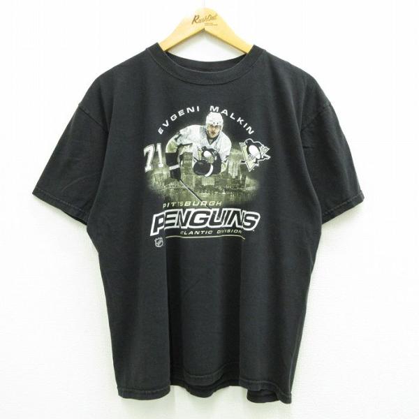 XL/古着 半袖 ビンテージ Tシャツ メンズ 00s NHL ピッツバーグペンギンズ エヴゲニーマ...