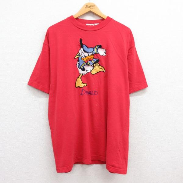 XL/古着 半袖 ビンテージ Tシャツ メンズ 90s ディズニー ドナルド 大きいサイズ コットン...