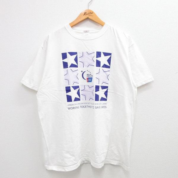 XL/古着 半袖 ビンテージ Tシャツ メンズ 00s 星 アメリカ癌協会 コットン クルーネック ...