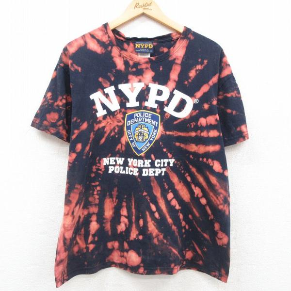 XL/古着 半袖 ビンテージ Tシャツ メンズ 00s NYPD 警察署 コットン クルーネック 紺...