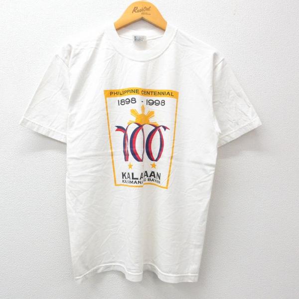 M/古着 半袖 ビンテージ Tシャツ メンズ 90s フィリピン カラヤアン コットン クルーネック...