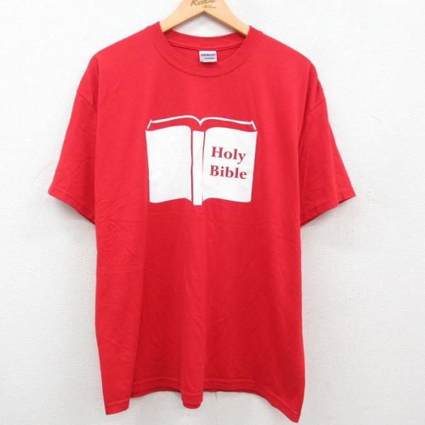 XL/古着 半袖 ビンテージ Tシャツ メンズ 00s 聖書 Holy Bible クルーネック 赤...