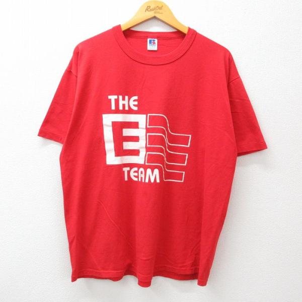 XL/古着 ラッセル 半袖 ビンテージ Tシャツ メンズ 80s THE E TEAM 大きいサイズ...