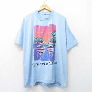 XL/古着 半袖 ビンテージ Tシャツ メンズ 90s プエルトリコ 大きいサイズ クルーネック 水...